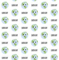 Seamless pattern of Earth day and planet vector