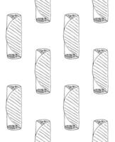 Seamless pattern of hand drawn shawarma vector