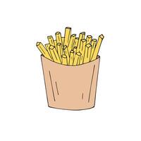 Hand drawn doodle sketch french fries vector