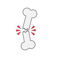 Simple broken bone line icon. Symbol and sign illustration design. Editable Stroke. vector