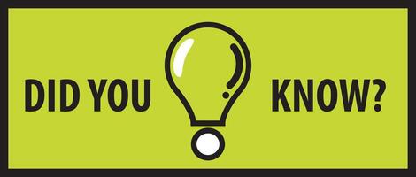 Did you know bulb icon trivia fun question interesting knowledge ask. Did you know advice design lightbulb vector