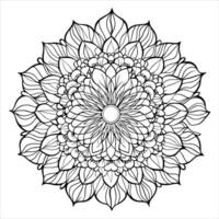 mandala flower pattern coloring page for adults. Geometric floral pattern vector