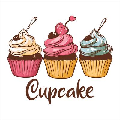 Cupcake logotype template illustration