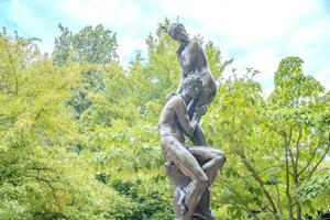 Podebrady- Czech- 27 July 2024. Monument in the central park of the city photo