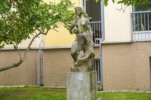 Podebrady- Czech- 27 July 2024. Monument in the central park of the city photo