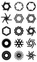 Collection of abstract logos geometric shapes vector