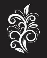 Abstract scroll leaf branch decoration illustration vector