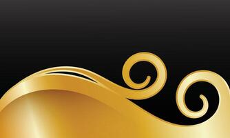 Elegant background of curved gold abstract leaves vector