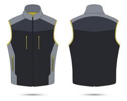 Modern biker vest mockup front and back view vector
