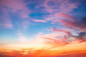 Beautiful , luxury soft gradient orange gold clouds and sunlight on the blue sky perfect for the background, take in everning,Twilight, Large size, high definition landscape photo