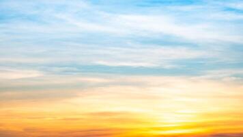 Beautiful , luxury soft gradient orange gold clouds and sunlight on the blue sky perfect for the background, take in everning,Twilight, Large size, high definition landscape photo