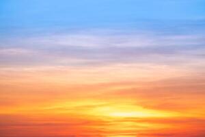 Beautiful , luxury soft gradient orange gold clouds and sunlight on the blue sky perfect for the background, take in everning,Twilight, Large size, high definition landscape photo
