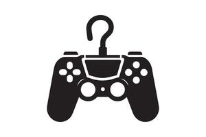gaming console joystick silhouette in white background. Game elements vector