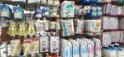 Coang supermarket shelf display. One of the complete cake and food equipment and ingredients stores in Makassar. South Sulawesi, Indonesia - August 7 2024 photo