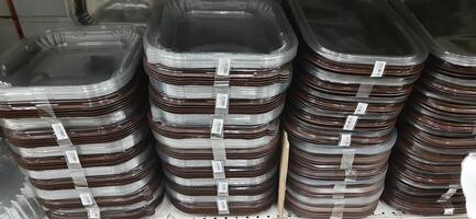 Coang supermarket shelf display. One of the complete cake and food equipment and ingredients stores in Makassar. South Sulawesi, Indonesia - August 7 2024 photo