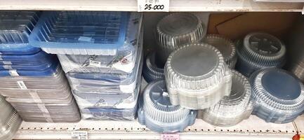 Coang supermarket shelf display. One of the complete cake and food equipment and ingredients stores in Makassar. South Sulawesi, Indonesia - August 7 2024 photo