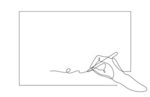hand writing autograph one line drawing continuous vector