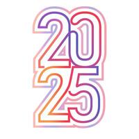 one line drawing 2025 beginning of the year vector