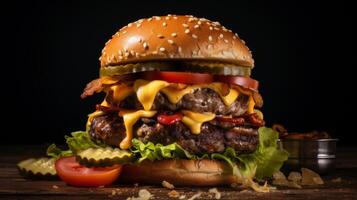 Delectable burger visual and gustatory photo