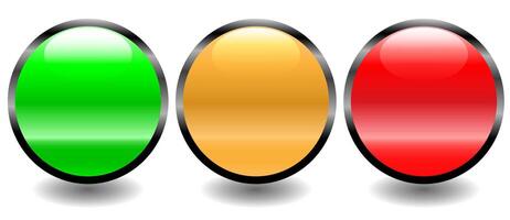 Traffic light style colour feedback or review system buttons vector