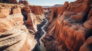 Drone photo remote canyon slot canyons
