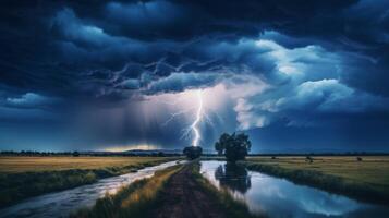 Stormy cloudscape towering thunderclouds atmospheric photo