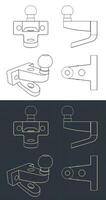 Tow ball blueprints vector