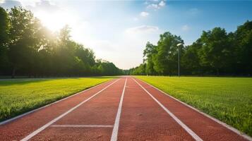 Deserted track under open sky photo