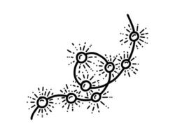 garland with bulbs in doodle style. Simple illustration, single element. vector