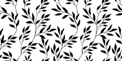 hand drawn tiny branches leaves with drops pattern. Seamless simple shape leaf stems. Design for fashion, fabric, wallpaper. vector