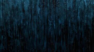Abstract Data Stream Digital Rain of Letters and Numbers Cascades Down a Dark Blue Background photo