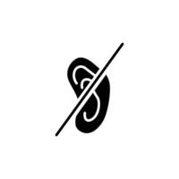 deafness solid icon design good for web or mobile app vector