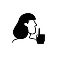 silence command solid icon design good for web or mobile app vector