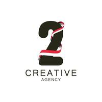 Modern Logo Design for Creative Agency with Number two vector