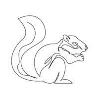 continuous mono line drawing of abstract squirrel vector