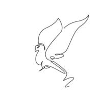 continuous monoline drawing of simple pigeon bird vector