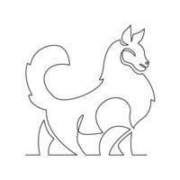 CONTINUOUS MONO LINE DRAWING OF SIMPLE SIBERIAN HUSKY DOG vector