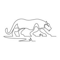 CONTINUOUS MONO LINE DRAWING OF SIMPLE TIGER vector