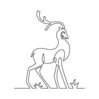 CONTINUOUS MONO LINE DRAWING OF SIMPLE DEER vector