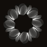 AN ABSTRACT WHITE LINE ART WITH BLACK BACKGROUND vector
