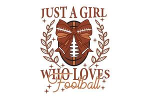 Fall Game Day, Coquette Football Bow EPS T-shirt Design vector