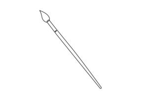 Canvas and paint brush one continuous line drawing pro illustration vector