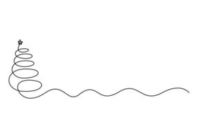 Premium illustration of Christmas tree continuous one line drawing vector