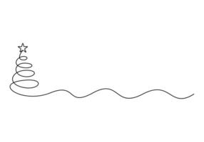 Premium illustration of Christmas tree continuous one line drawing vector