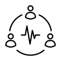 Collaborate Pulse icon line illustration vector
