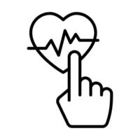 Interaction Pulse icon line illustration vector