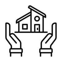 Minimalist Haven icon line illustration vector