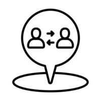 Interaction Zone icon line illustration vector