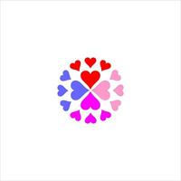 circle illustration with colorful love style vector