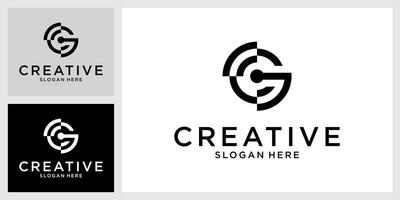 CG or GC initial letter logo design . vector